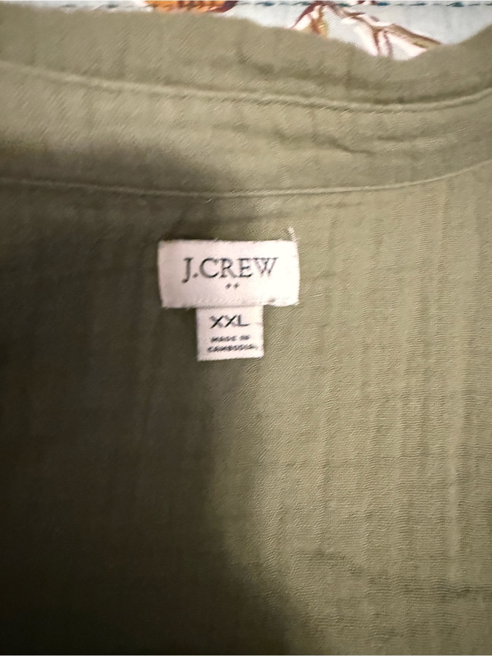 J. Crew Women’s Olive Green Cotton Gauze Shirt Dress Size XXL - Picture 6 of 7
